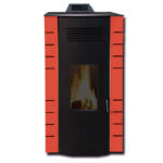 Semineu pe peleti cu perdea de aer cald AMIGA 8 kW
