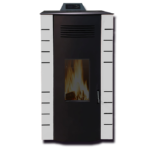 Semineu pe peleti cu perdea de aer cald AMIGA 10 kW
