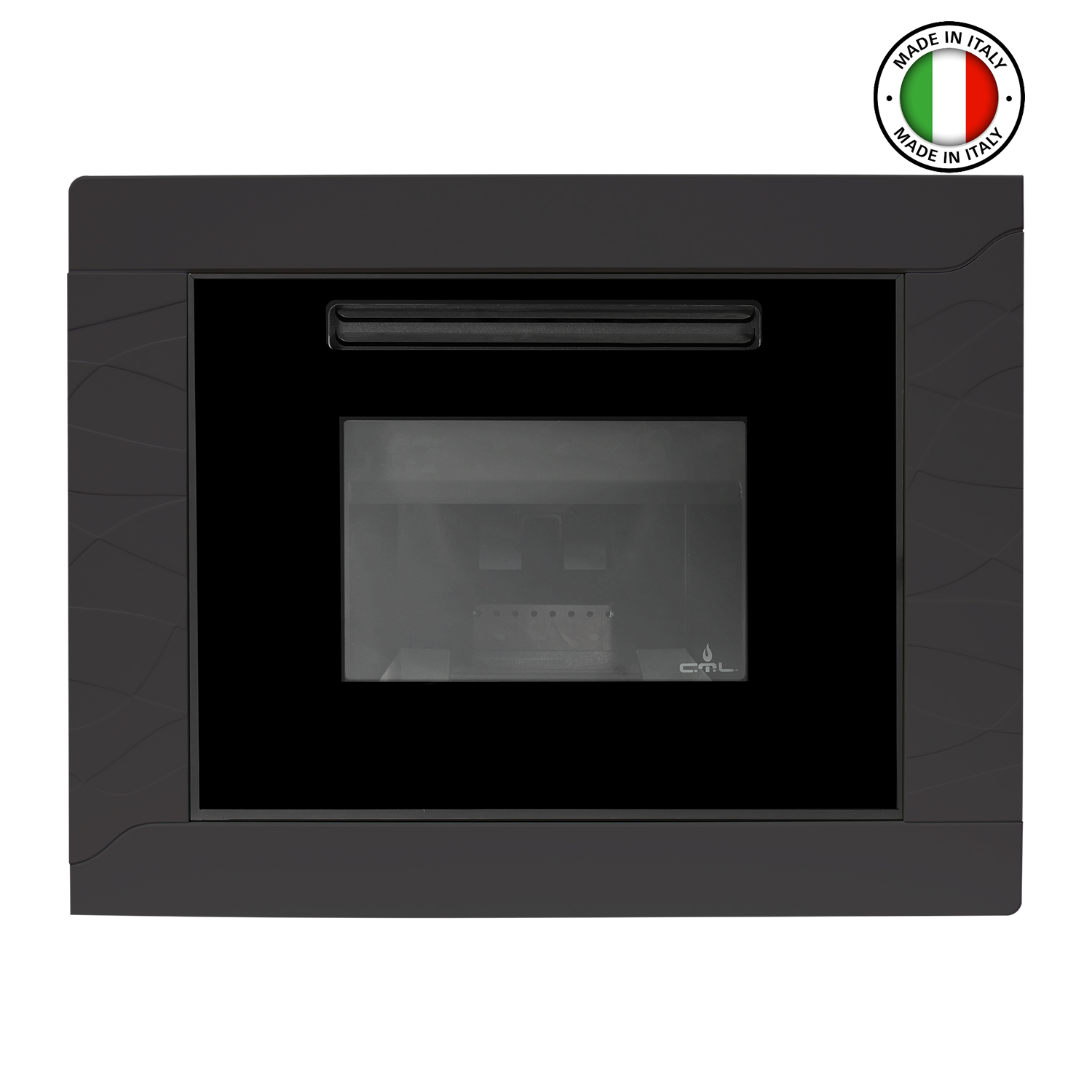 Termoșemineu PLASMA, ramă neagră (made in Italy) - 1500x1500 px Termosemineu pe peleti PLASMA 20, 20 kW - imagine 1