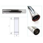 Burlan inox cazan peleti 80mm x 0.5mm x 0.5ml si garnitura