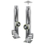 Cos de fum profesional din inox, dublu izolat, baza 0