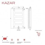 Radiator baie portprosop decorativ colorat 500/1500 mm KAZAR (include kit de instalare) - imagine 5