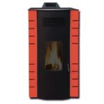 Semineu pe peleti cu perdea de aer cald AMIGA 8 kW